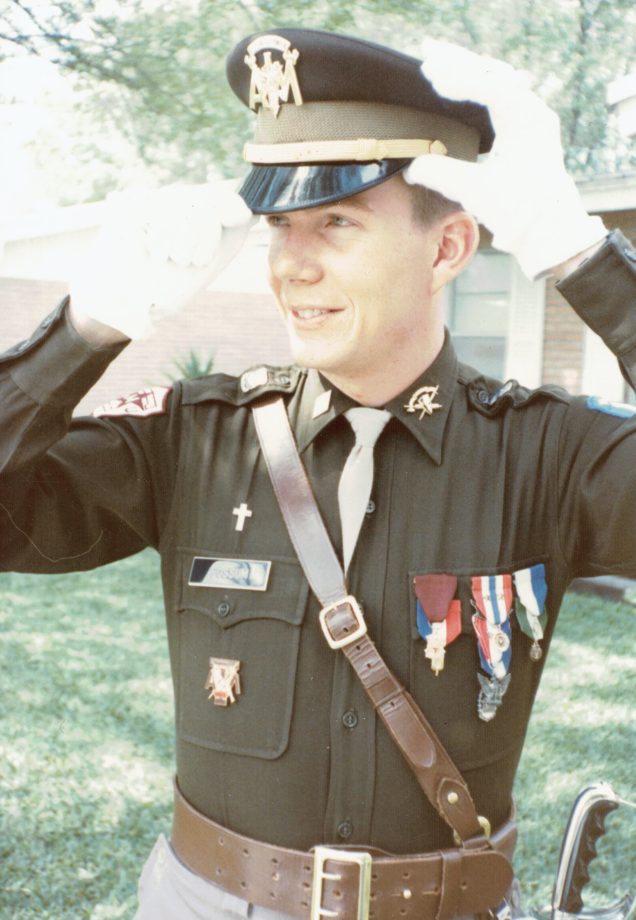 Cadet Major Terry L. Fossum in the uniform of the Texas A&M Corps of Cadets